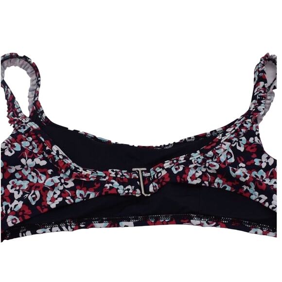 Tommy Hilfiger Bikini Top Hamilton Floral Ruffle Bralette Blue Red Large NWT - Picture 5 of 6